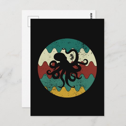 Octopus Retro Briefkaart (Voorkant / Achterkant)