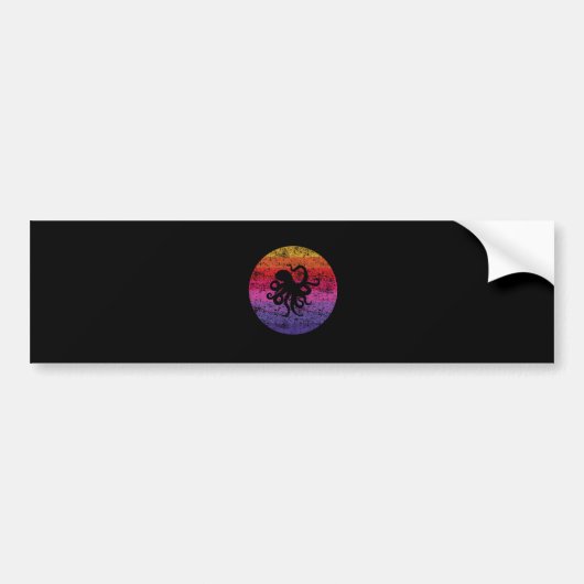 Octopus Retro Bumpersticker (Voorkant)