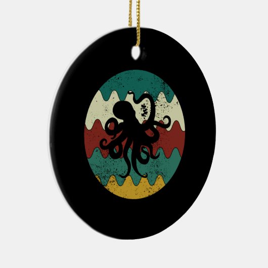 Octopus Retro Keramisch Ornament (Rechts)