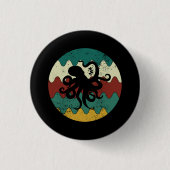 Octopus Retro Ronde Button 3,2 Cm (Voorkant)