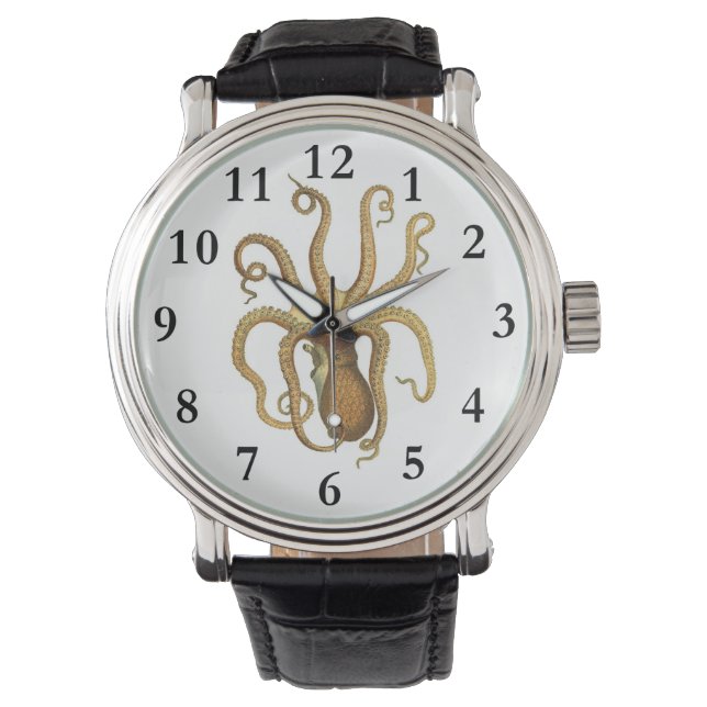 Octopus Retro Squid Watch Horloge (Voorkant)