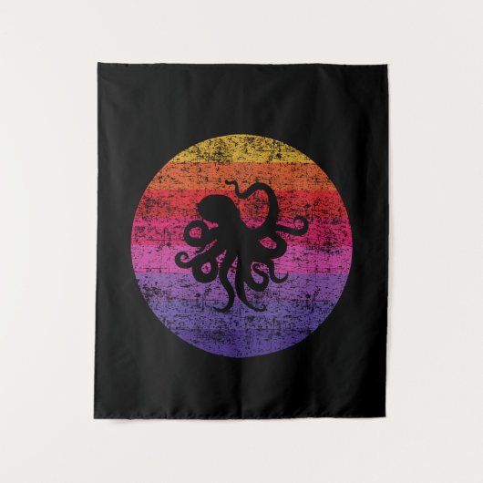 Octopus Retro Wandkleed (Voorkant)
