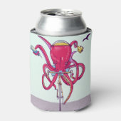 Octopus Riding een fiets Blikjeskoeler (Blikje Voorkant)