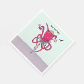 Octopus Riding een fiets Servet (Hoek)