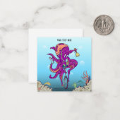 Octopus Rijden op een eenwieler Notitiekaartje (Voorkant / Achterkant in situ)