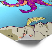 Octopus Rijden op een eenwieler Poster (Hoek)