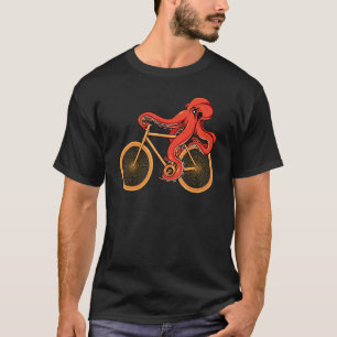 Octopus Rijdende Fietser Fietser Zee T-shirt