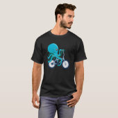 Octopus rijfiets octopus op fiets Zee Anim T-shirt (Voorkant volledig)