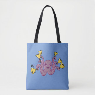 Octopus Ringende Handbells Cartoon Tote Bag