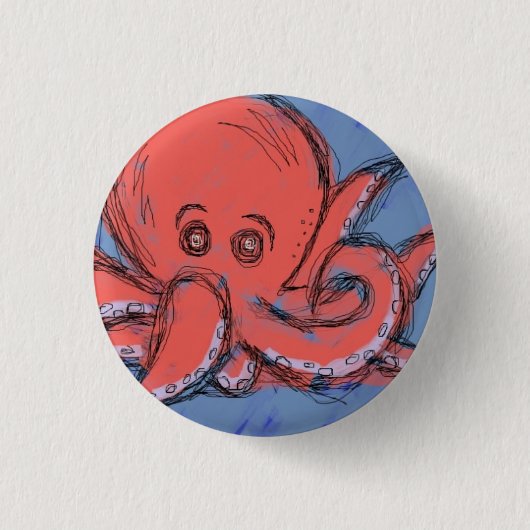 Octopus Ronde Button 3,2 Cm (Voorkant)