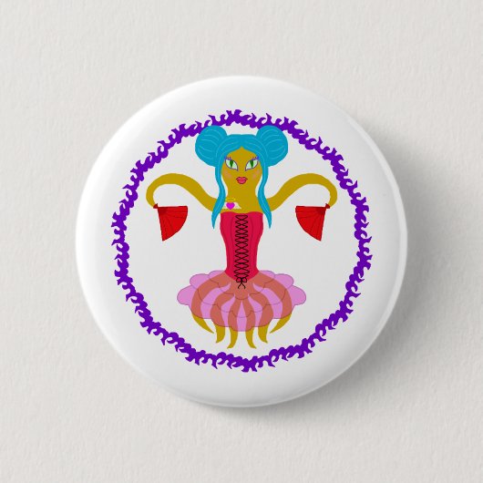 Octopus ronde button 5,7 cm (Voorkant)