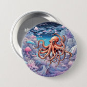 Octopus Ronde Button 7,6 Cm (Voorkant /achterkant)