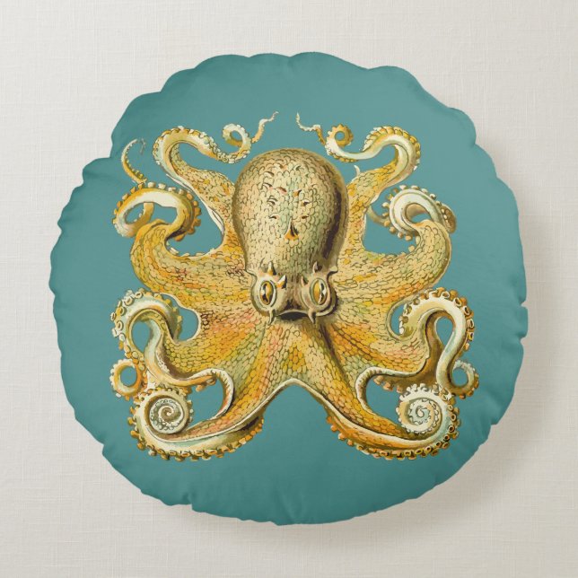 octopus ronde kussen (Voorkant)