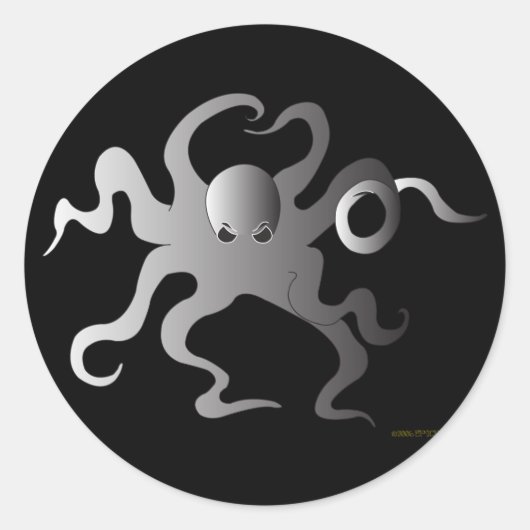 Octopus Ronde Sticker (Voorkant)