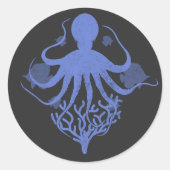 Octopus Ronde Sticker (Voorkant)