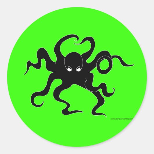 Octopus Ronde Sticker (Voorkant)