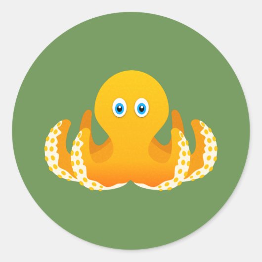 Octopus Ronde Sticker (Voorkant)