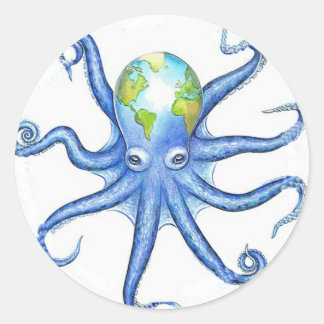 Octopus Ronde Sticker