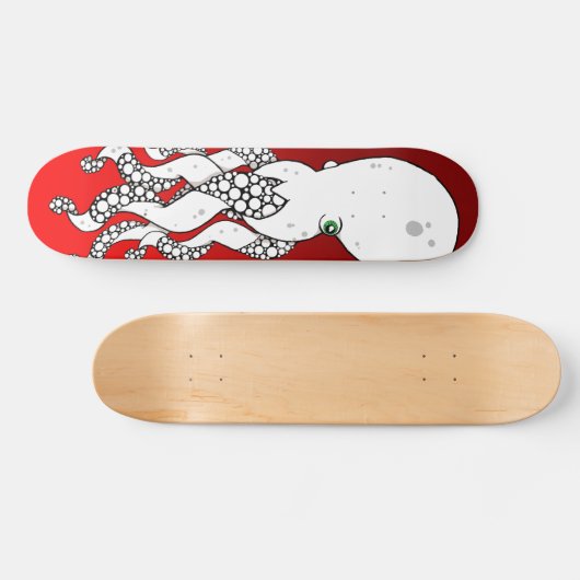 Octopus (rood) Skateboard Deck (Horizontaal)