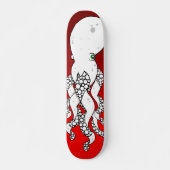 Octopus (rood) Skateboard Deck (Voorkant)