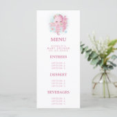 Octopus Roze Aquarel Meisje Baby Shower Menu (Staand voorkant)