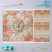 Octopus, roze koraalschelpen kompas ontkoppelingsp tissuepapier (Craft)