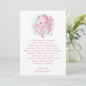 Octopus Roze Waterverf Baby shower Hartelijk dank Bedankkaart (Staand voorkant)