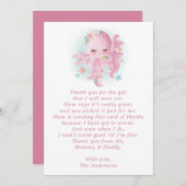 Octopus Roze Waterverf Baby shower Hartelijk dank Bedankkaart (Voorkant / Achterkant)