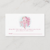 Octopus Roze Waterverf Baby shower Informatiekaartje (Voorkant)