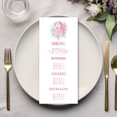 Octopus Roze Waterverf Baby shower Menu