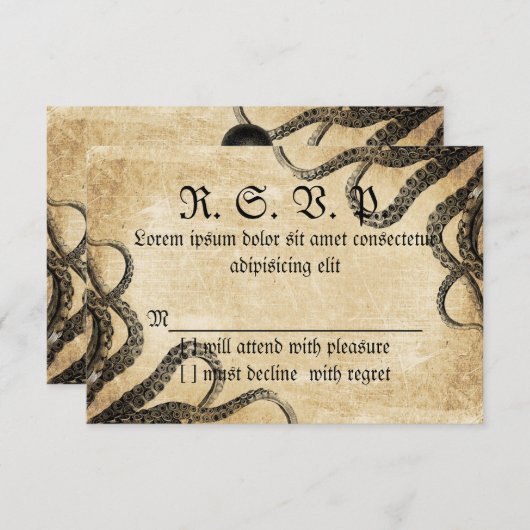 octopus RSVP kaartje (Voorkant / Achterkant)