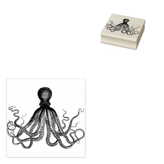 Octopus Rubber Art Stamp Rubberstempel (Gestempeld)
