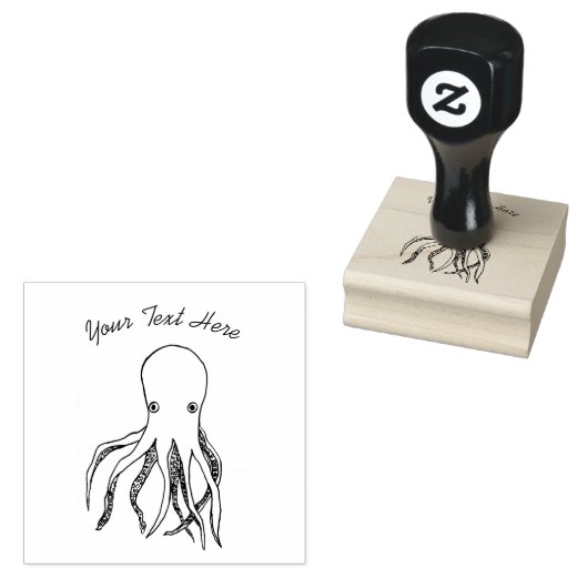 Octopus Rubber Stempel (Gestempeld)