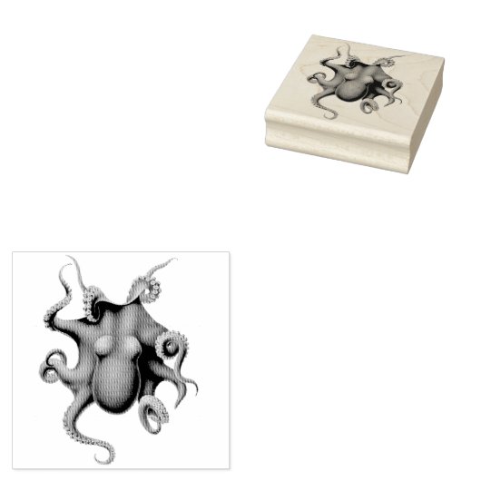 octopus rubberstempel (Gestempeld)