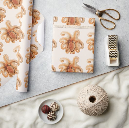 Octopus Salutii, Antieke Mariene Waterdieren Cadeaupapier (Crafts)