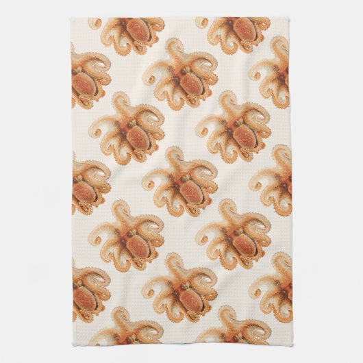 Octopus Salutii, Antieke Mariene Waterdieren Theedoek (Verticaal)