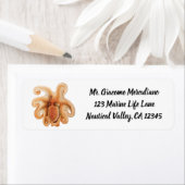 octopus salutii, zeewaterdieren etiket (Insitu)