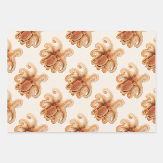  octopus salutii, zeewaterdieren inpakpapier vel (Voorkant)