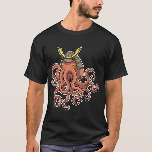 Octopus Samurai Martiale Kunsten T-shirt (Voorkant)