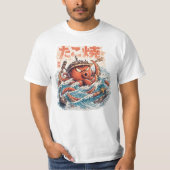 Octopus Samurai Wraak – Japans Geïnspireerde Oceaa T-shirt (Voorkant)