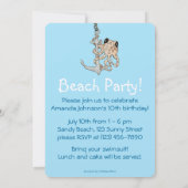 Octopus & Sandcastle Birthday Uitnodiging (Achterkant)