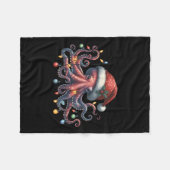 Octopus Santa Christmas Lights Ocean Octopus Anima Fleece Deken (Voorkant (Horizontaal))
