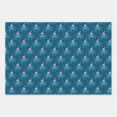 Octopus Santa Hat Blue Holiday Animal Kerstmis Inpakpapier Vel (Voorkant)