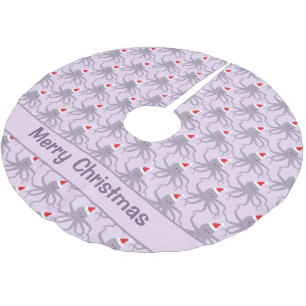 Octopus Santa Hat Paarse Kerstmis Kerstboom Rok
