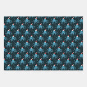 Octopus Santa Hoed Donkerblauw Dier Kerstmis Inpakpapier Vel (Voorkant)