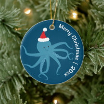 Octopus Santa Merry Kerstmis