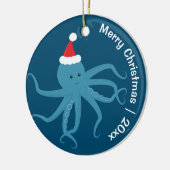 Octopus Santa Merry Kerstmis Keramisch Ornament (Links)