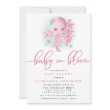 Octopus Schattig Roze Baby In Bloom Baby Shower