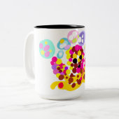 Octopus schattig tweekleurige koffiemok (Voorkant links)