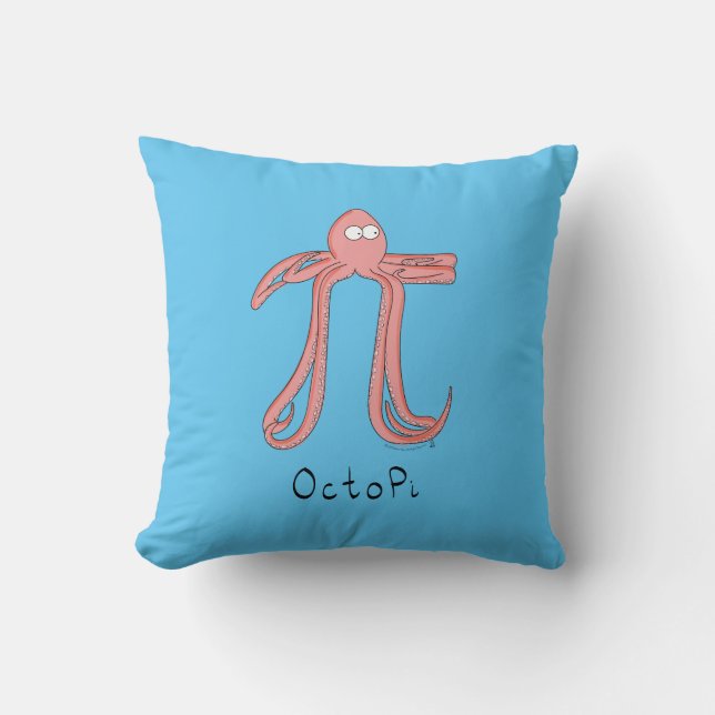 Octopus Schattige Wiskunde Pi Dag Kussen (Voorkant)